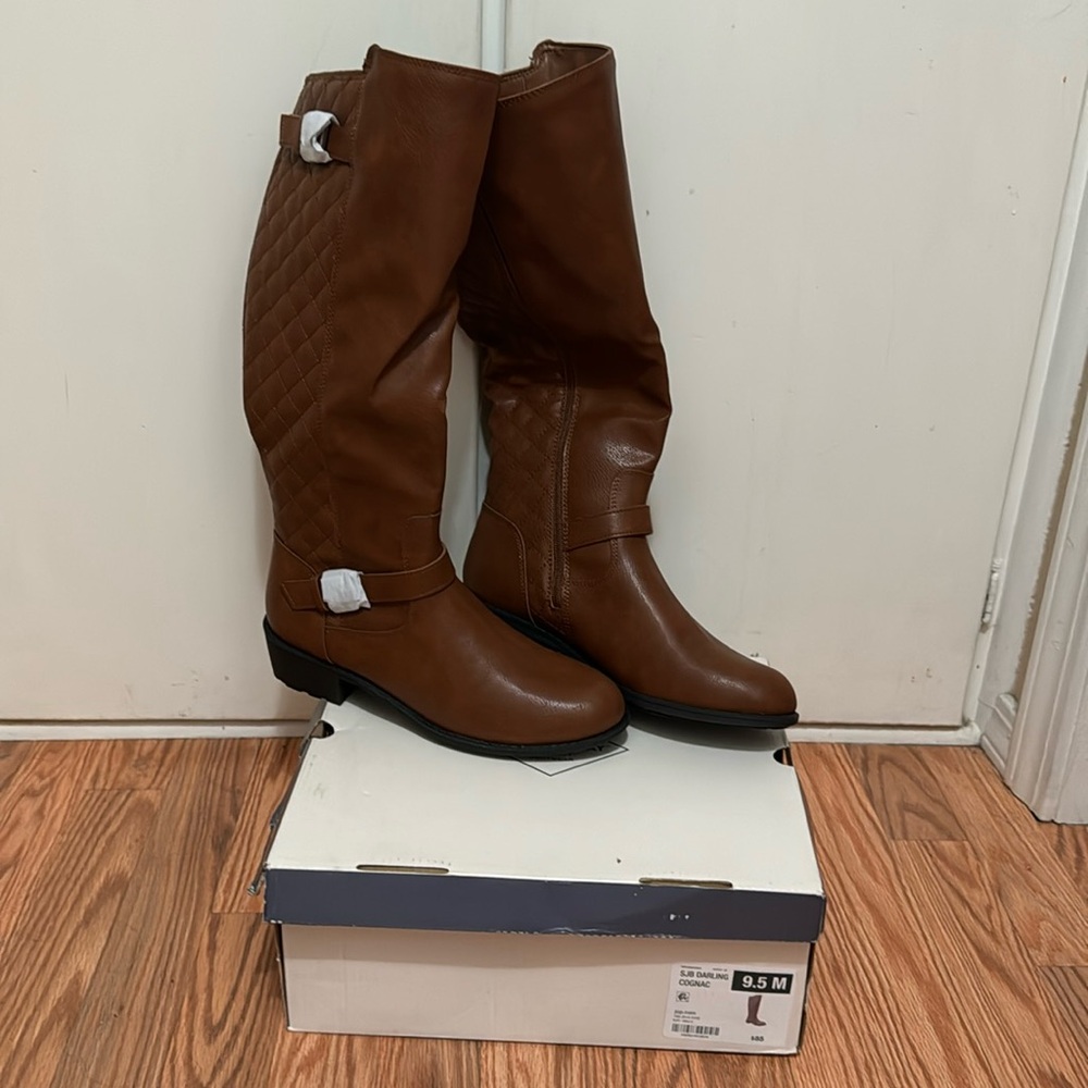 Brown riding boots